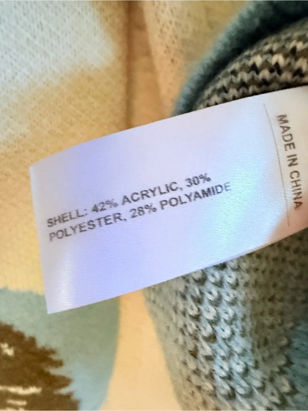 Cider white blue crew neck ski sweater